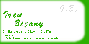 iren bizony business card